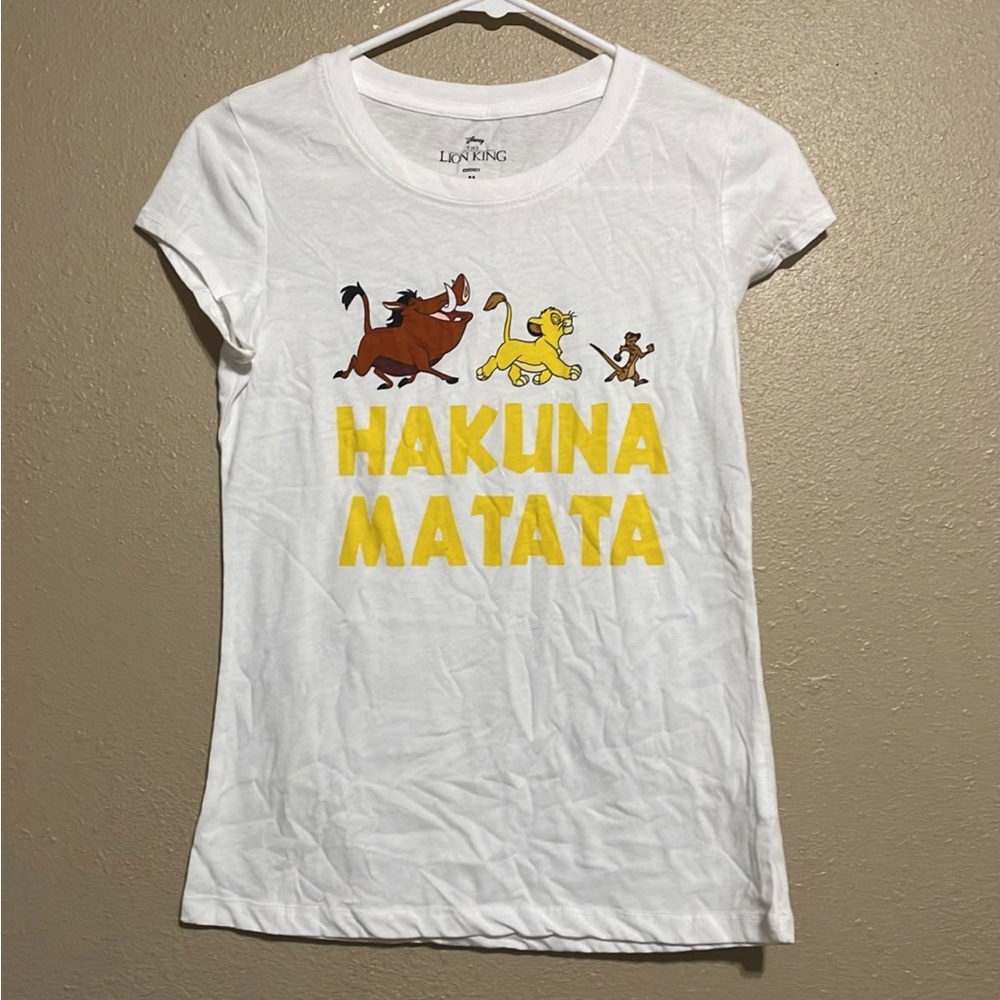Disney The Lion King Hakuna Matata Graphic White T-Shirt Youth Girls M